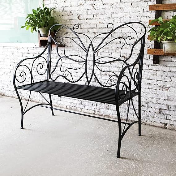 Cast Iron Butterfly Garden Bench
