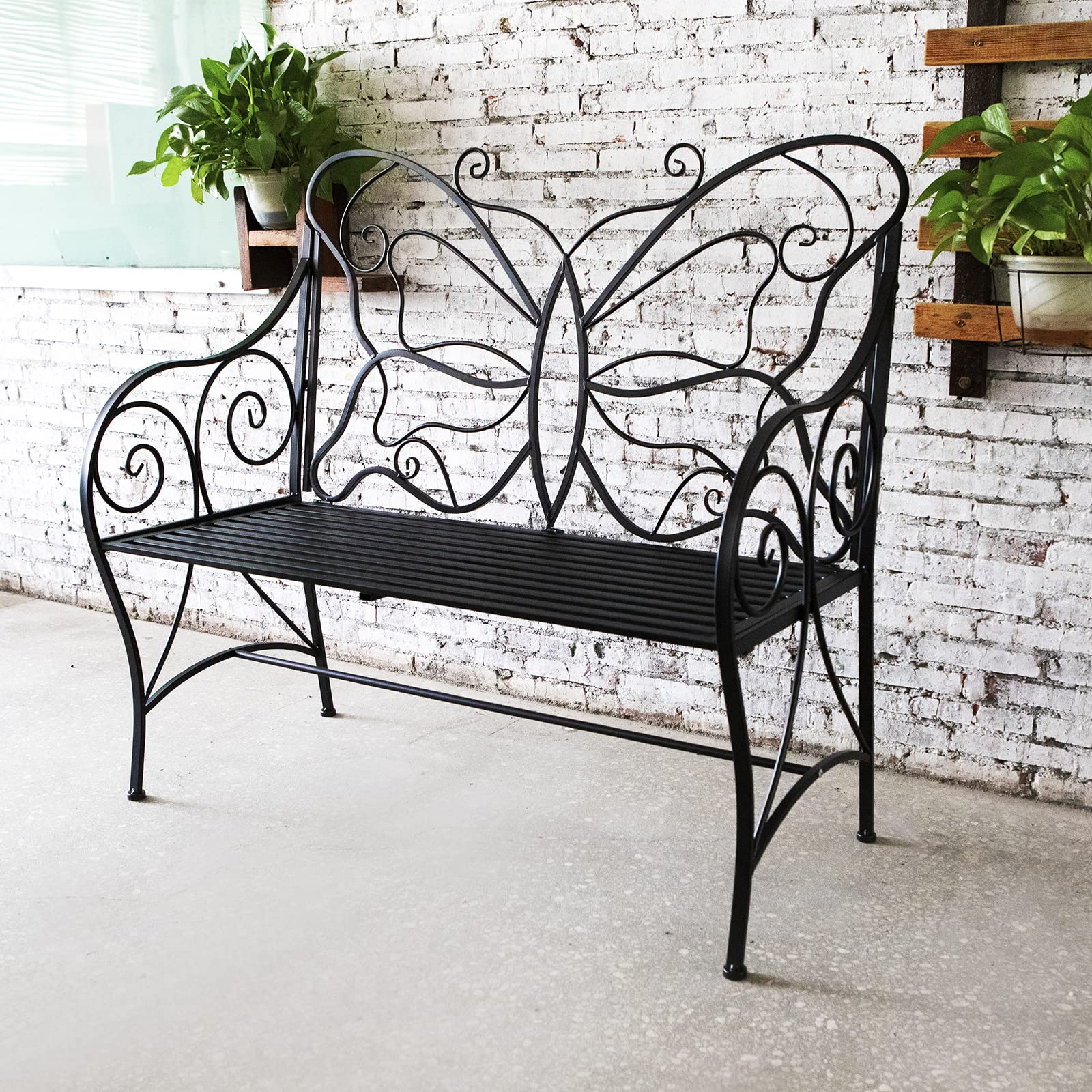 Cast Iron Butterfly Garden Bench