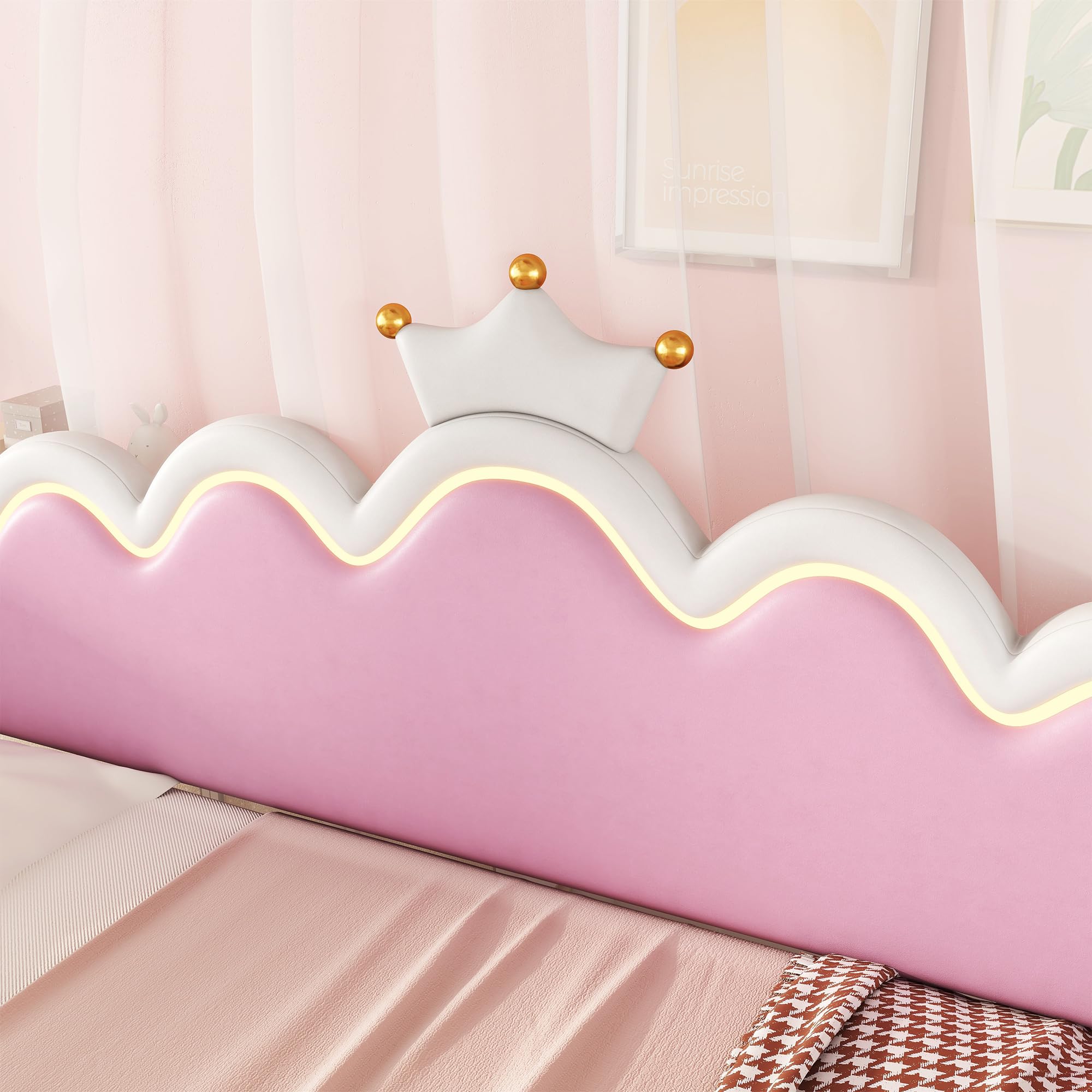 Twin Size Princess Daybed with Crown Headboard