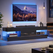 Black TV Stand for 55-65 Inch TV with LED Lights