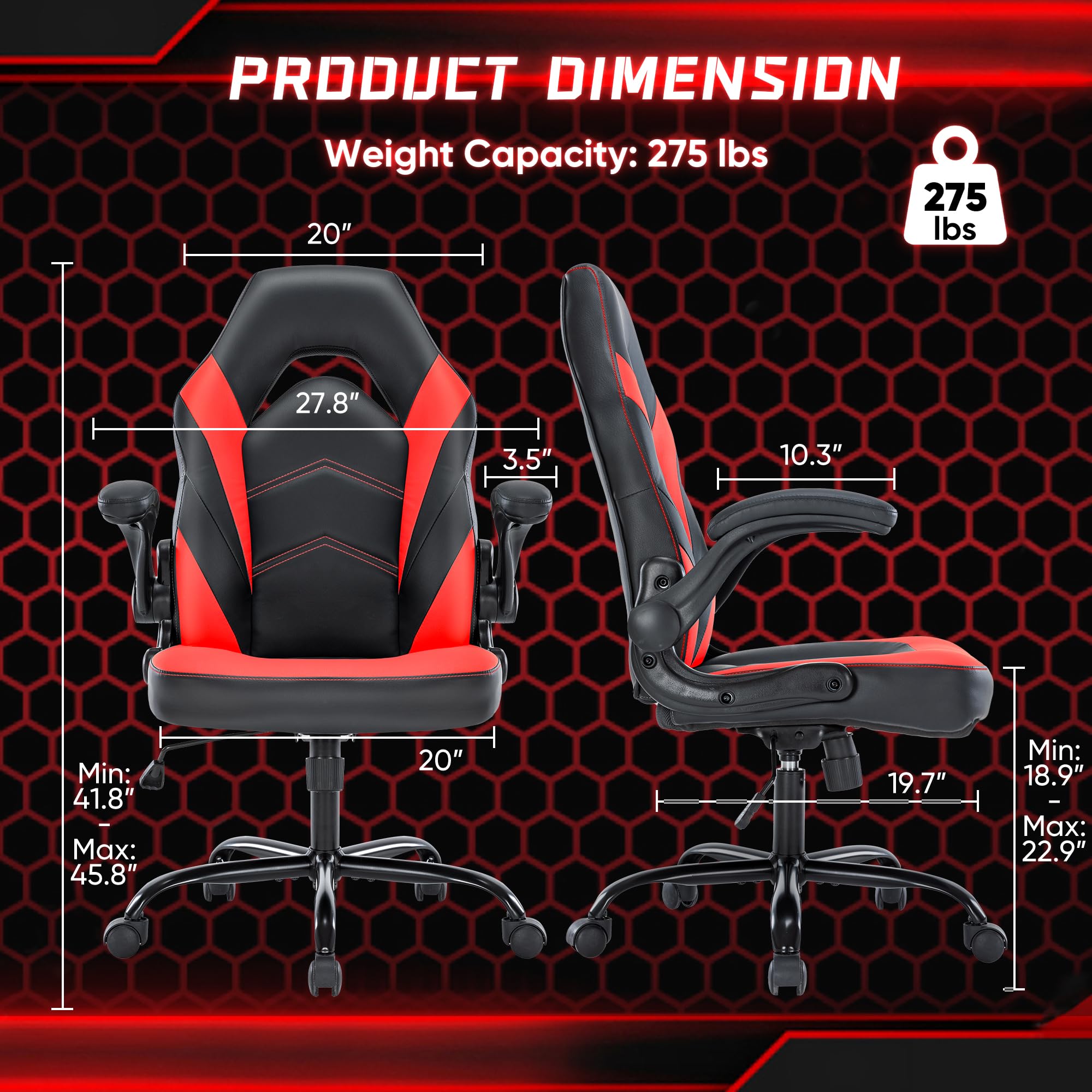 Ergonomic Gaming Office Chair with Lumbar Support