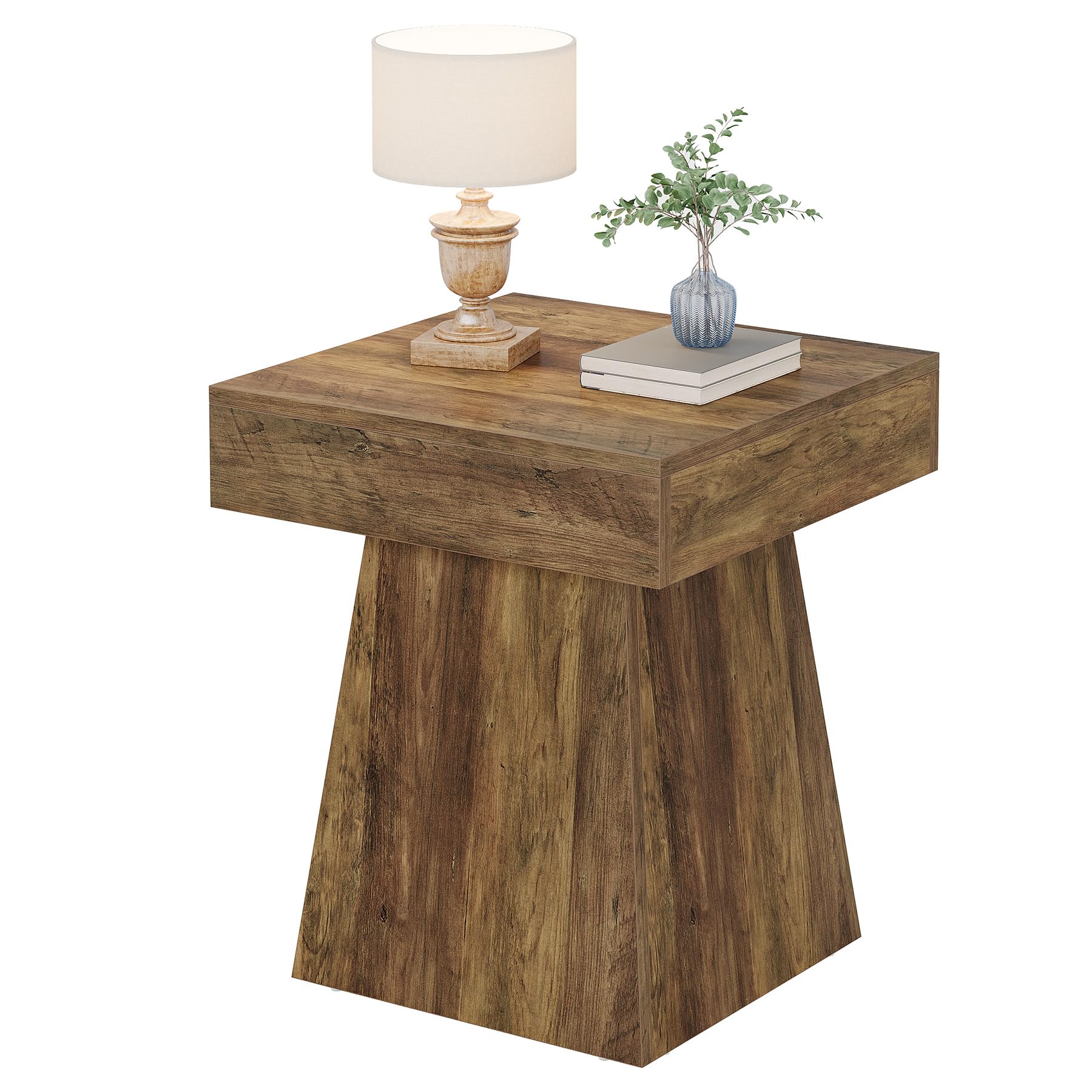 Rustic Square Side Table Set of 2