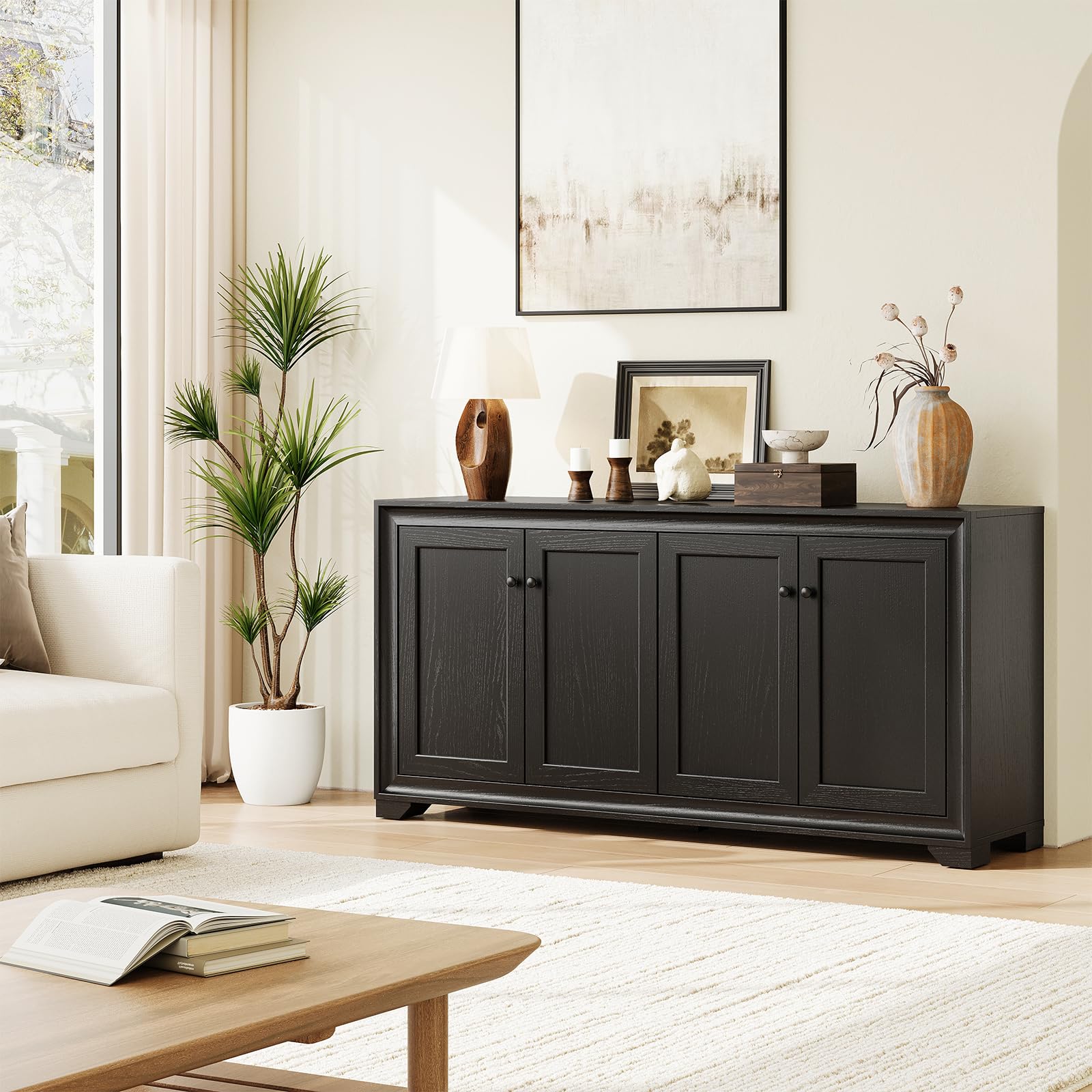60" Buffet Cabinet with Storage and Adjustable Shelves