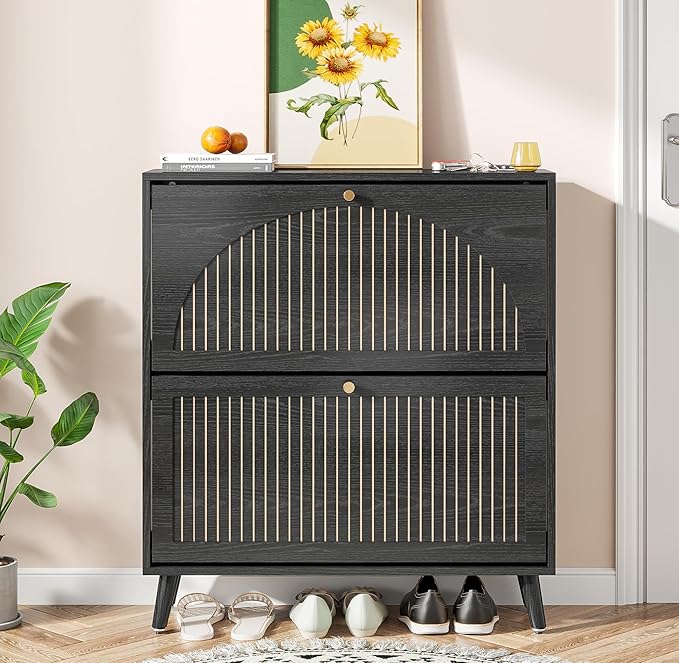 Shoe Storage Cabinet with 2 Flip Drawers