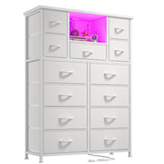 13-Drawer Dresser with LED Lighting and Charging Ports