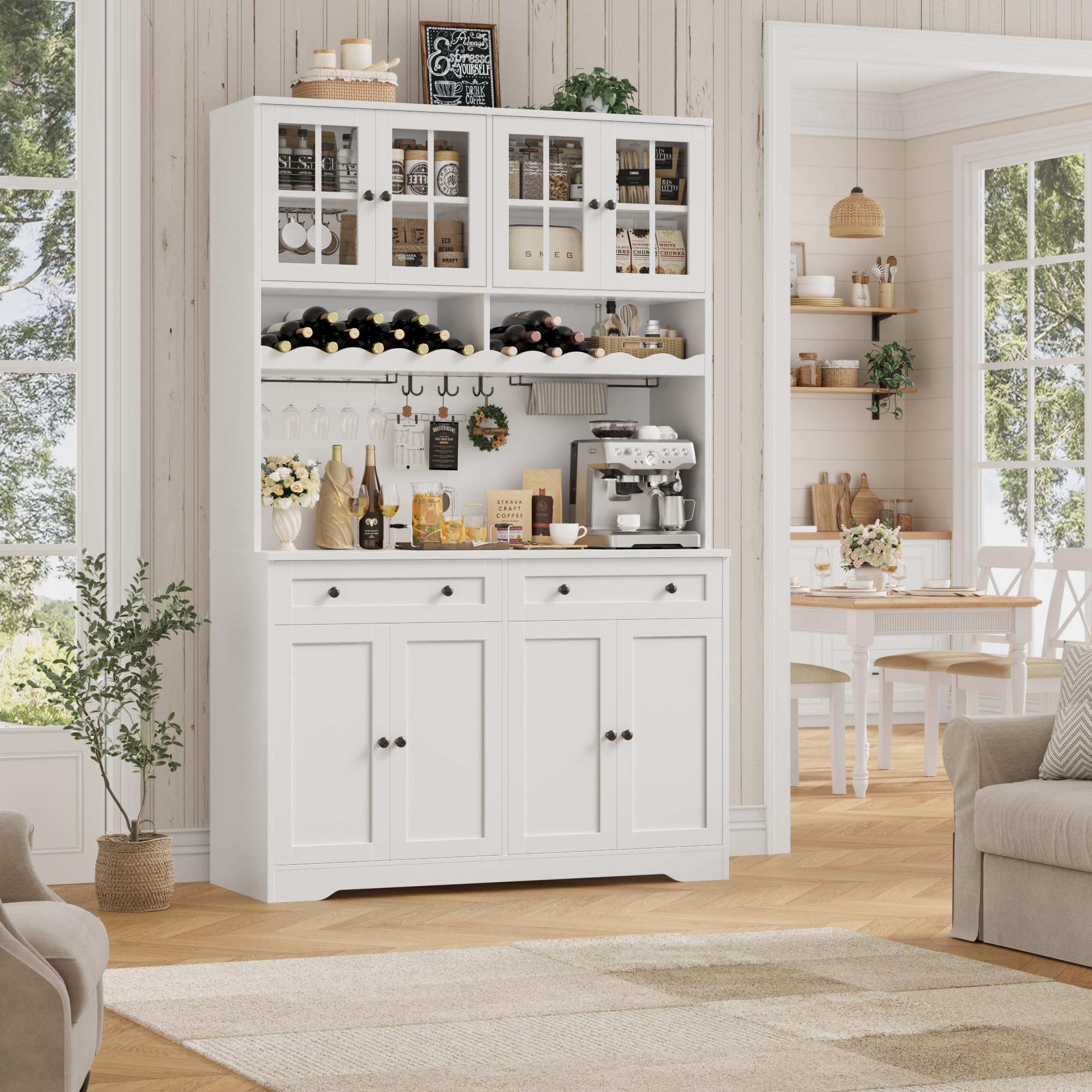Kitchen Pantry Cabinet with Charging Station