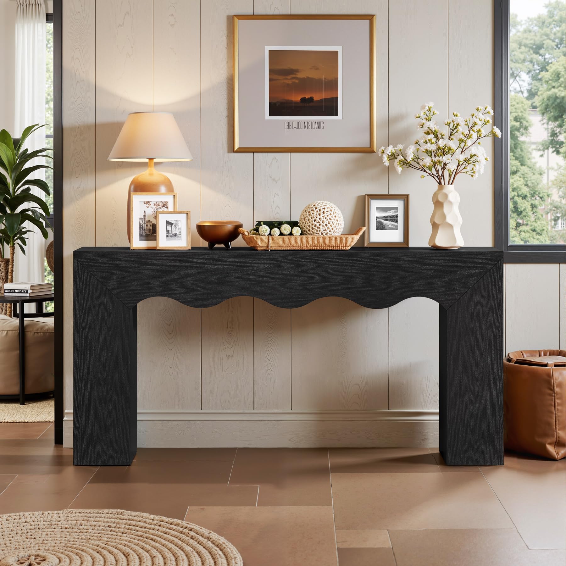 63" Farmhouse Console Table with Storage