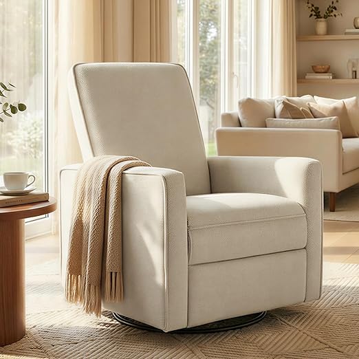 Swivel Rocker Recliner Chair with Manual Glider