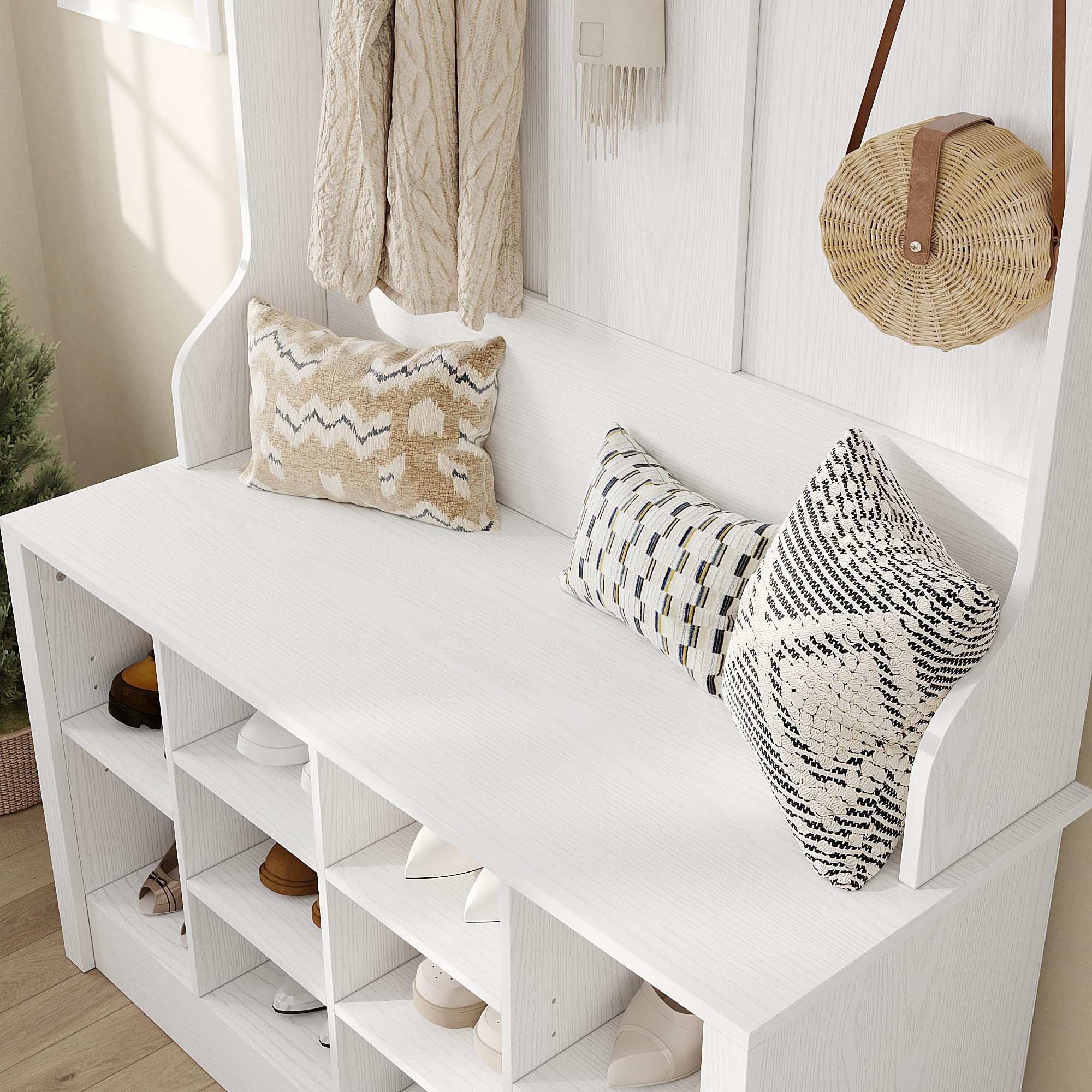Hall Tree with Bench and Shoe Storage