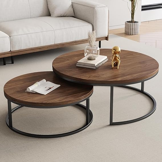 Round Nesting Coffee Table Set of 2