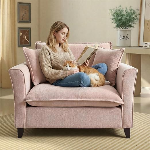 Chenille Upholstered Accent Chair with Removable Cover