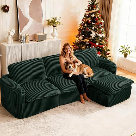 Modular Cloud Sectional Sofa with Ottoman