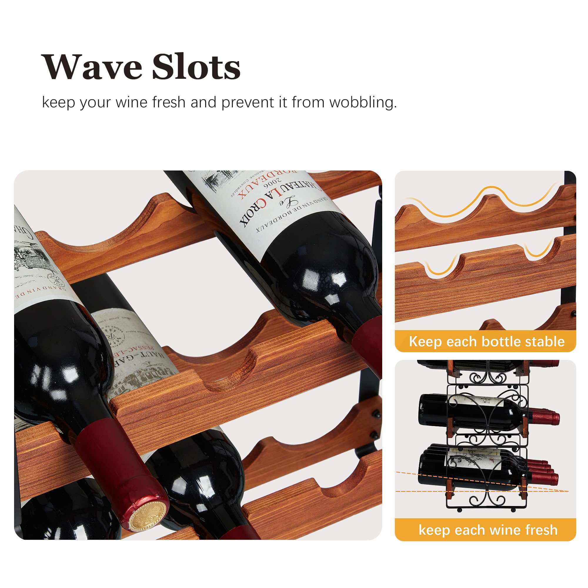 3-Tier Stackable Wine Rack