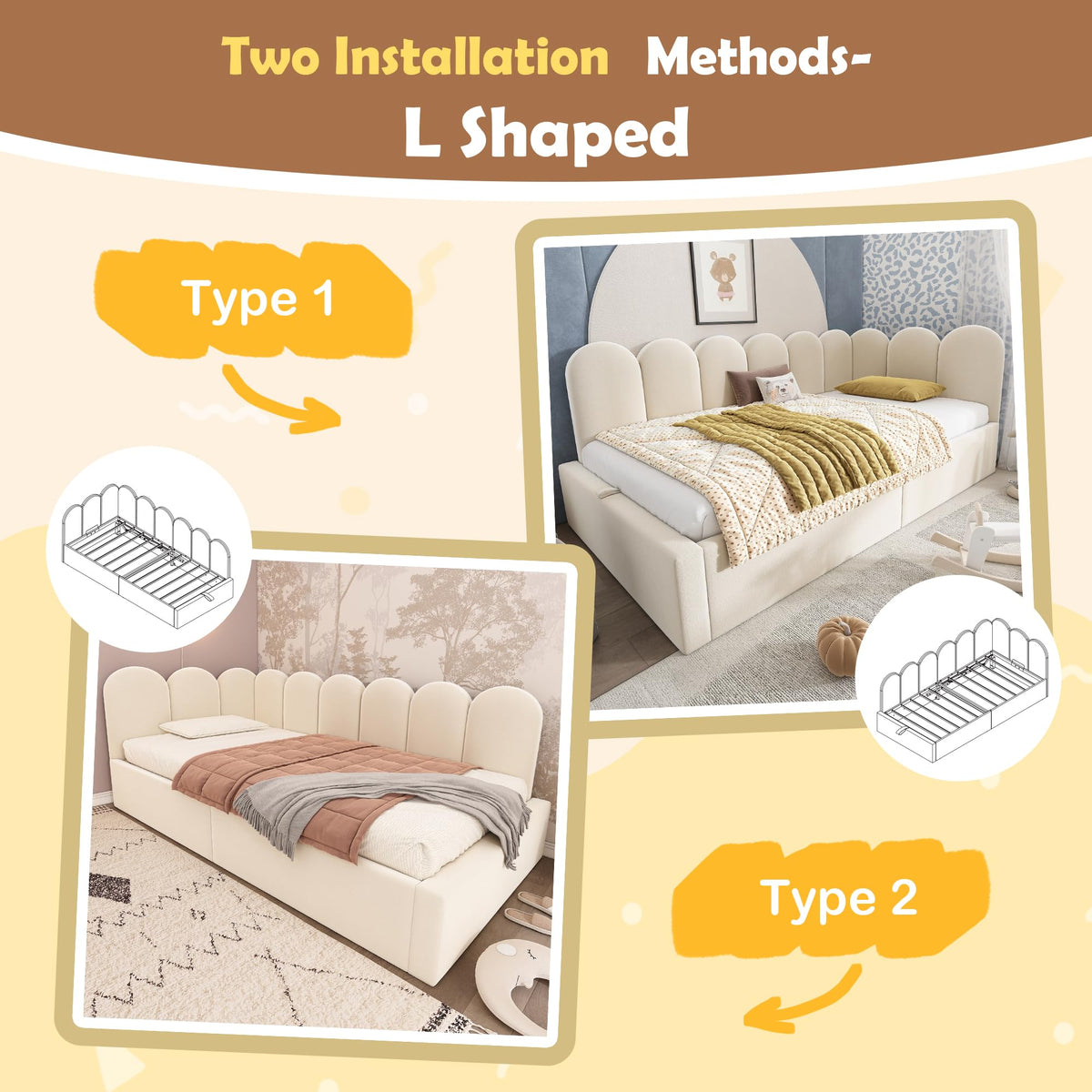 Modern Velvet Upholstered Twin Bed Frame with Hydraulic Storage