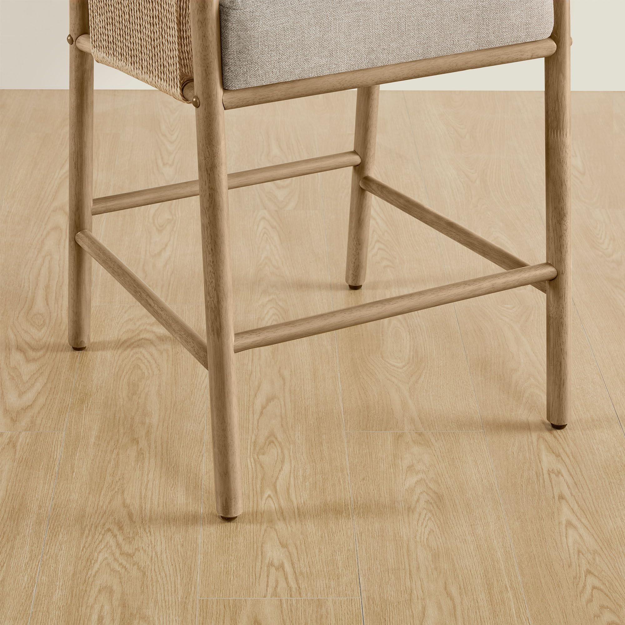 Paper Cord Braid Counter Height Barstools Set of 2