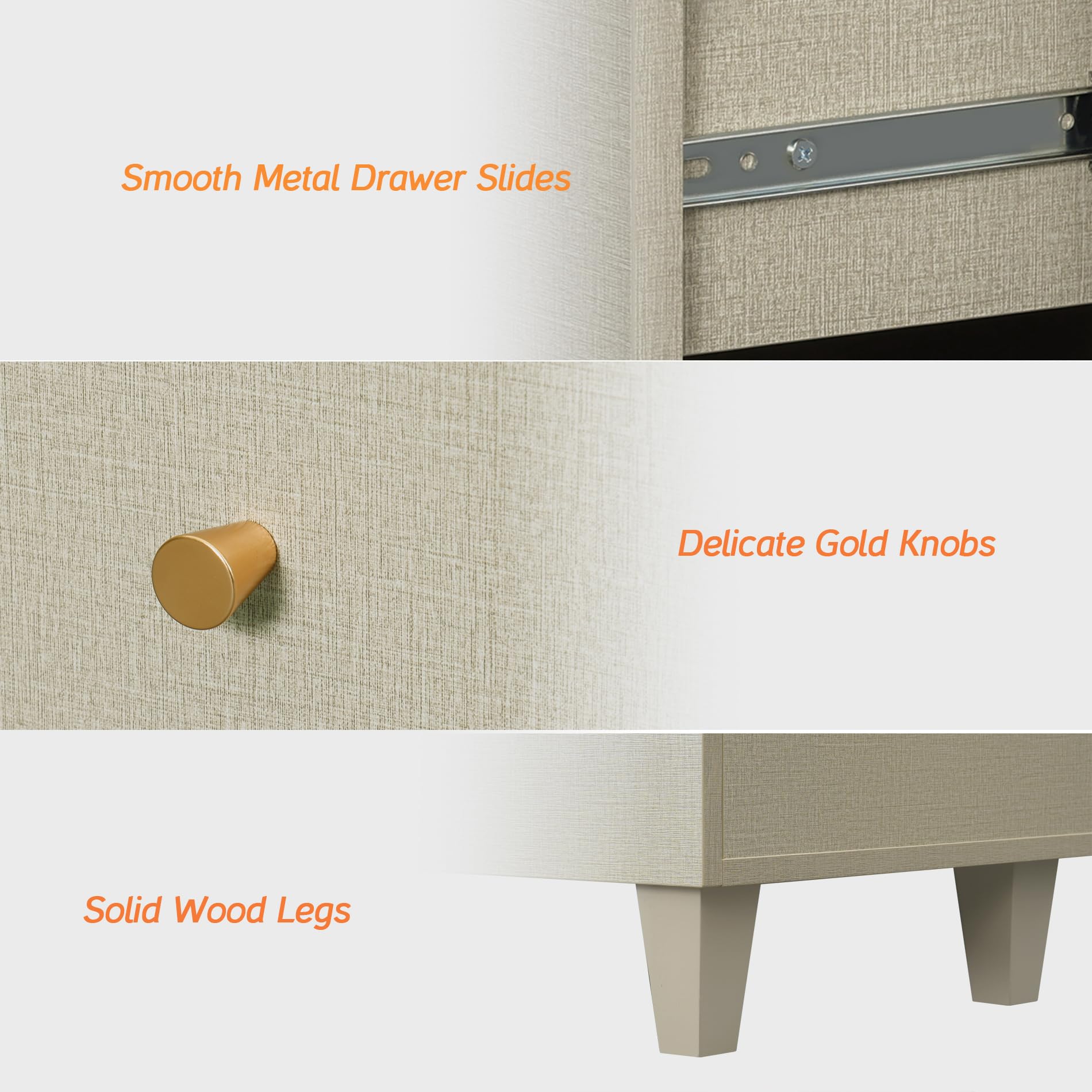 6-Drawer Dresser with Gold Knobs