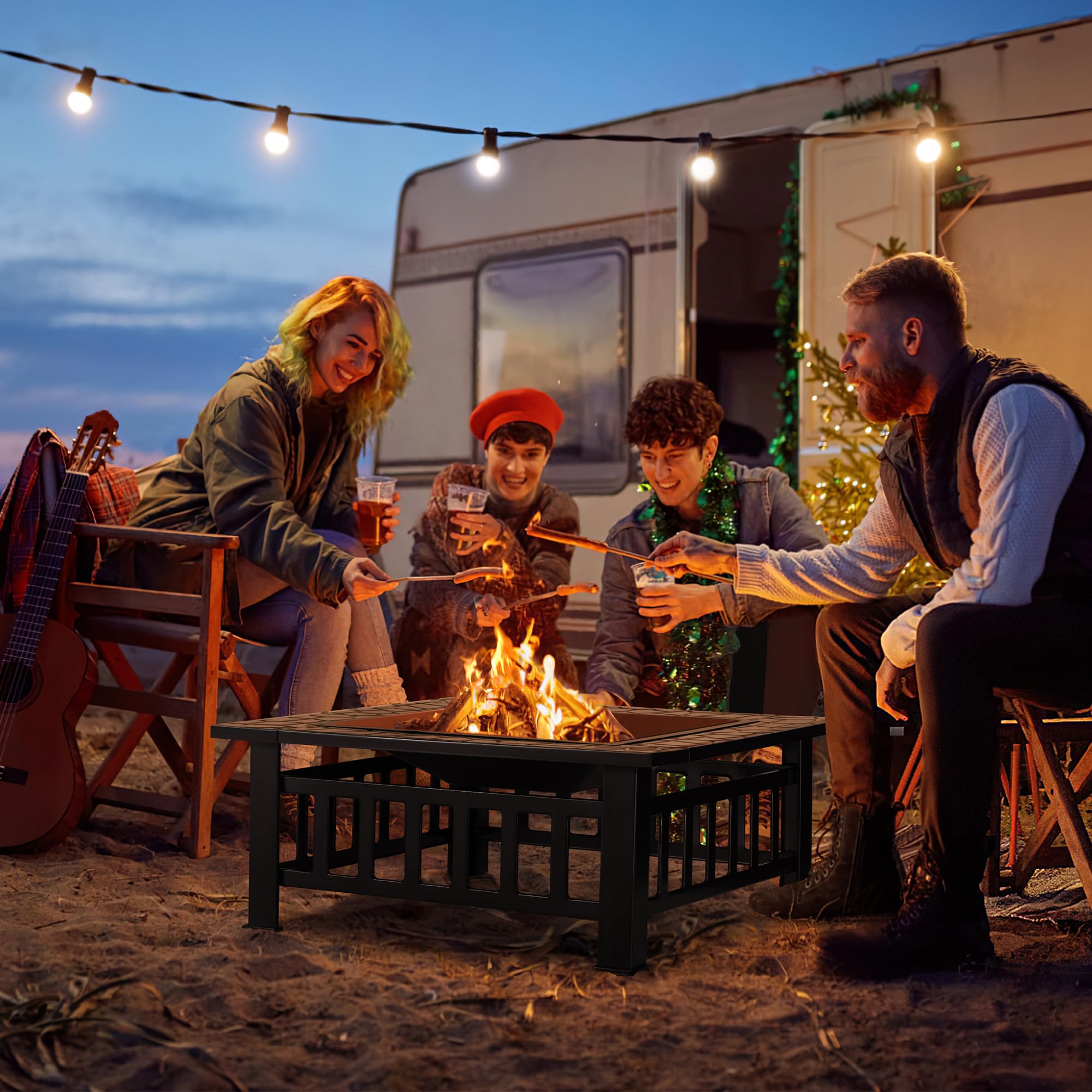 32 Inch Square Fire Pit Table