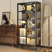 71" Display Cabinet with Glass Doors and LED Lighting