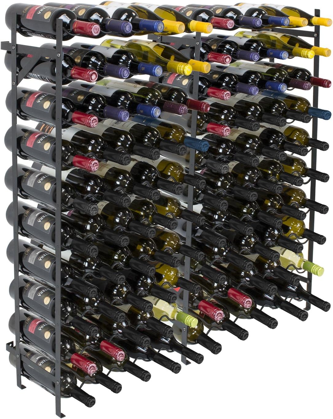 40 Bottle Wine Rack Floor Standing Metal Storage