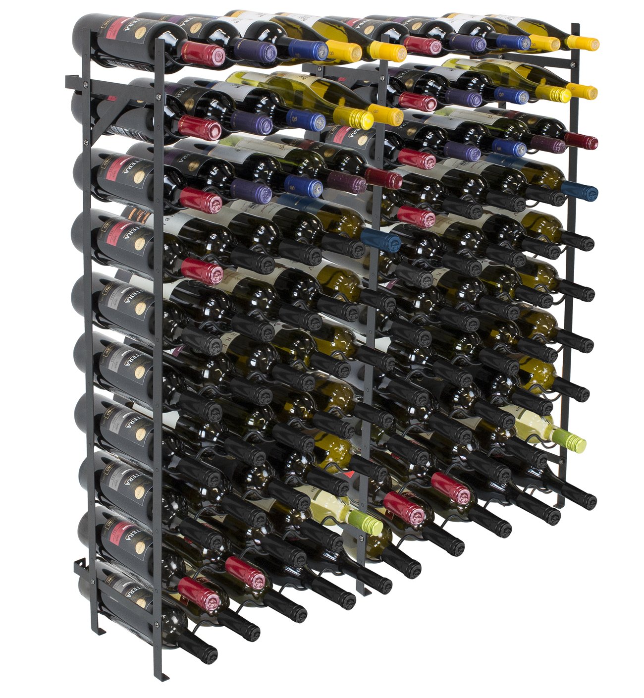 40 Bottle Wine Rack Floor Standing Metal Storage