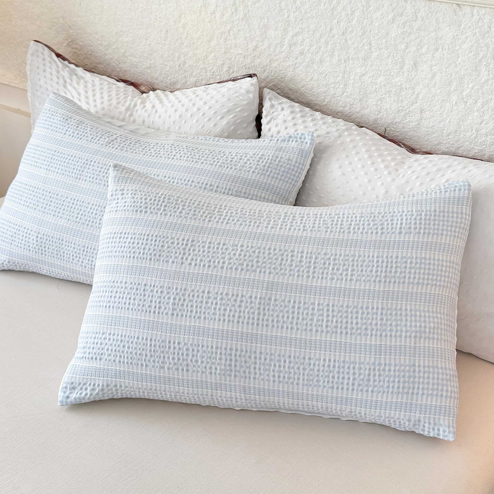 Boho Comforter Set Queen Size Sky Blue
