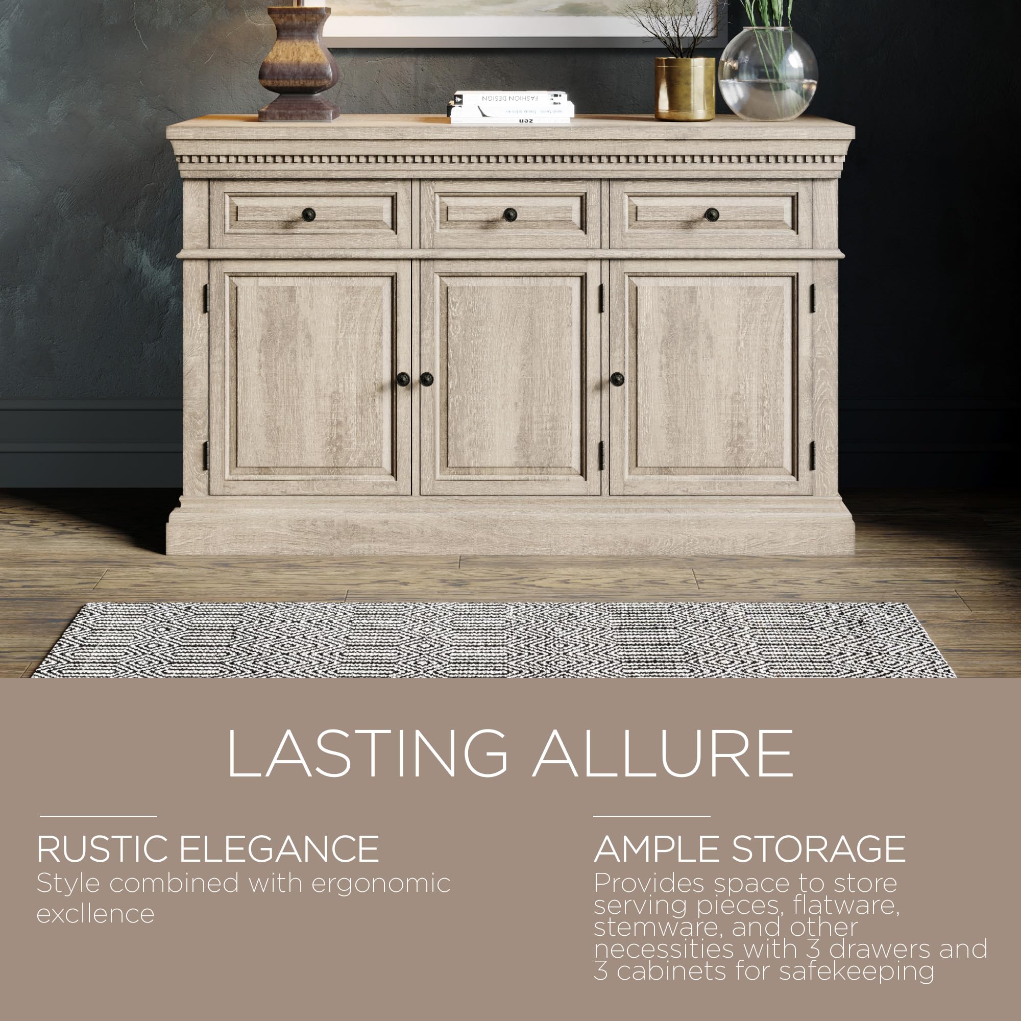 Traditional Wooden Sideboard Buffet Server