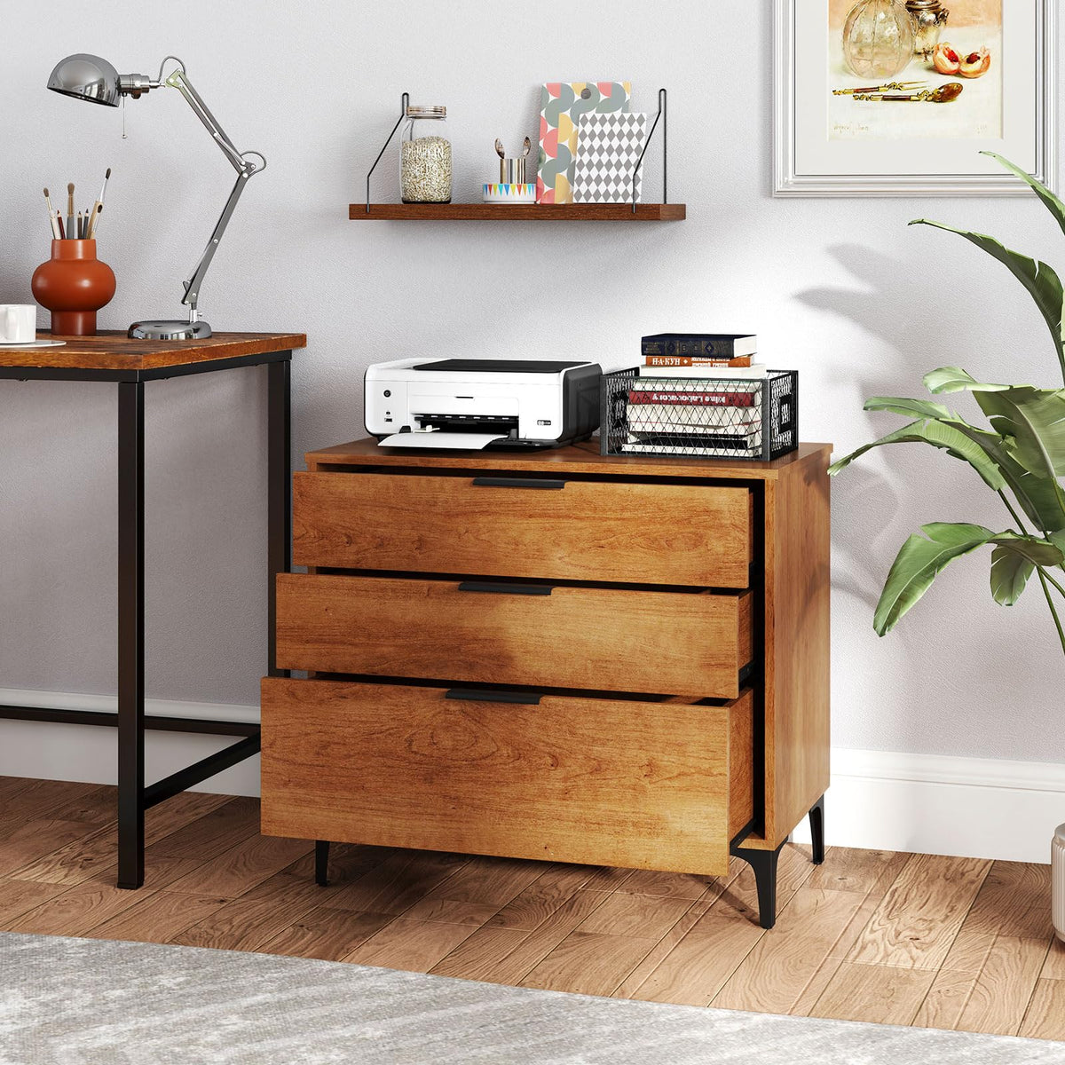 3-Drawer Mid-Century Modern Dresser with Anti-Tip Kit