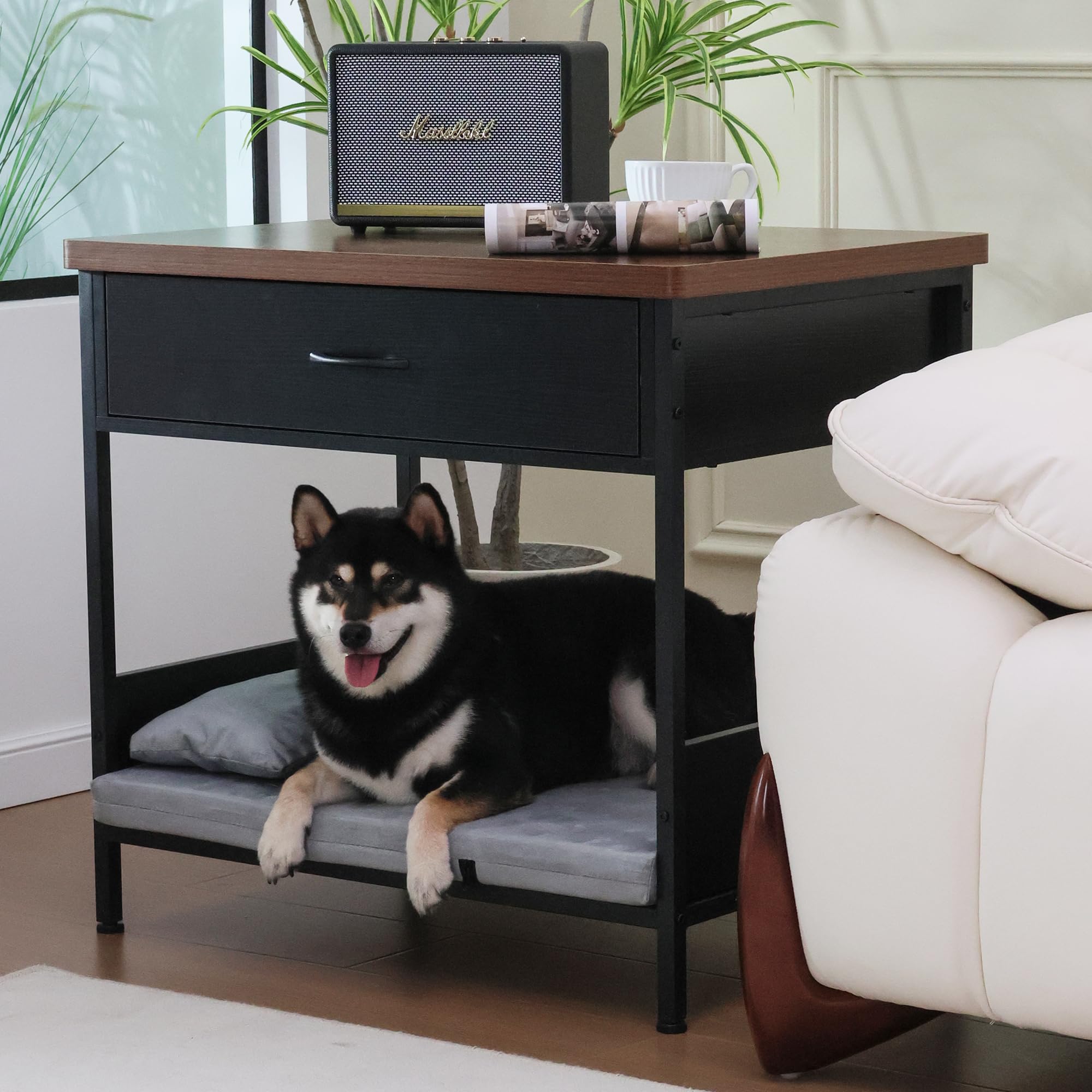 Dog Bed End Table with Storage Drawer
