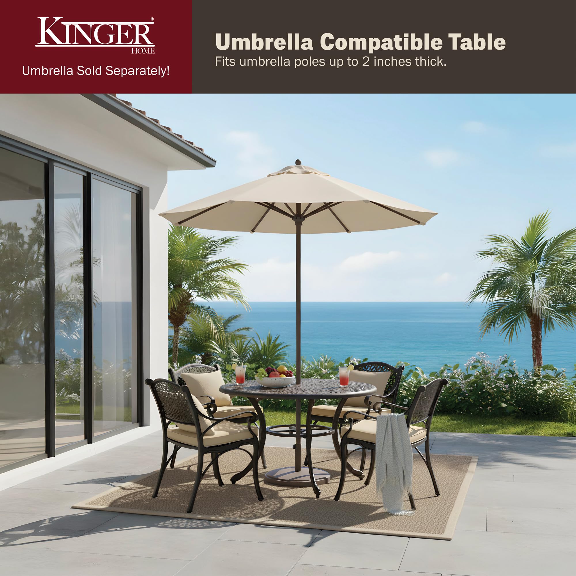 5-Piece Cast Aluminum Outdoor Dining Set
