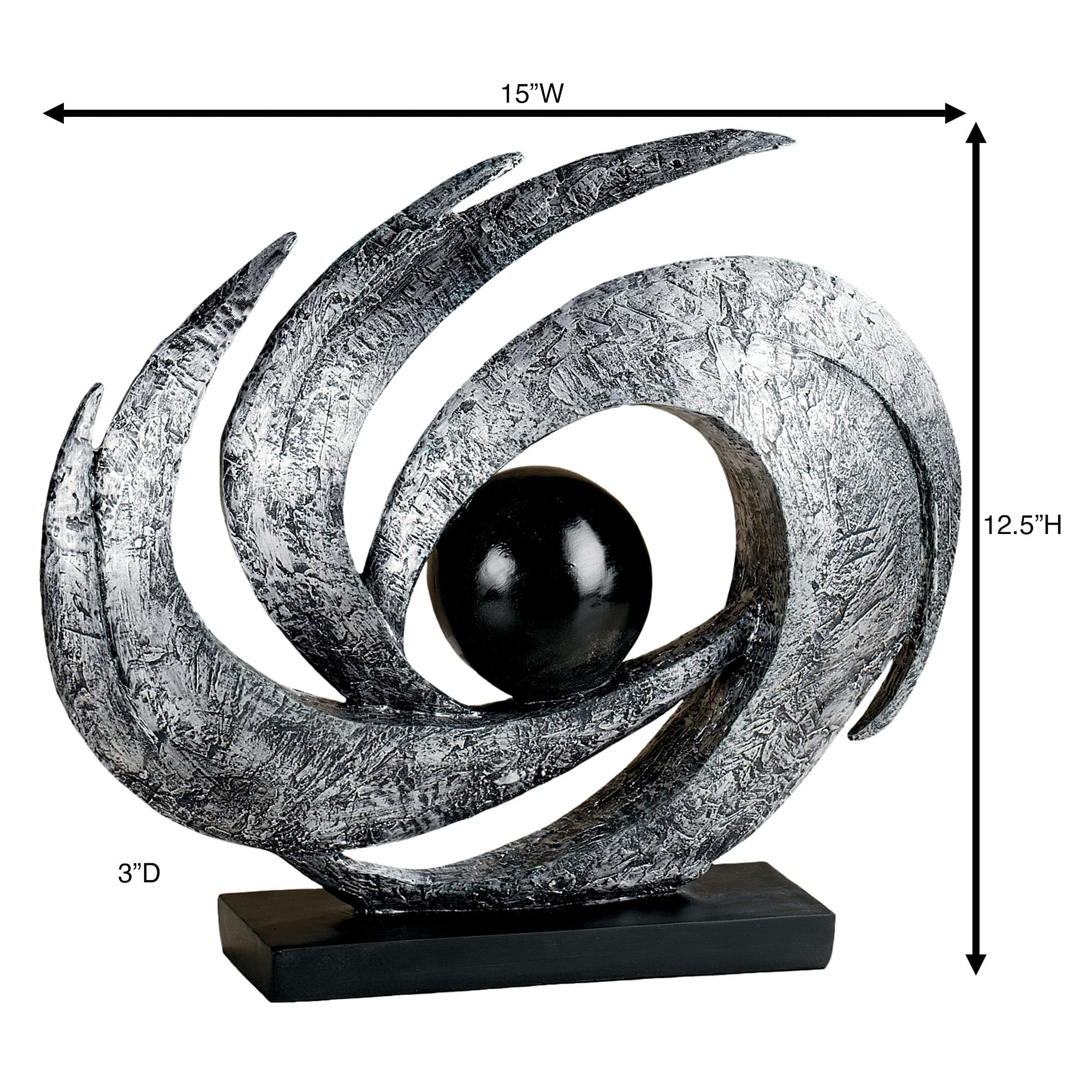 Contemporary Earths Motion Antique Silver Table Sculpture
