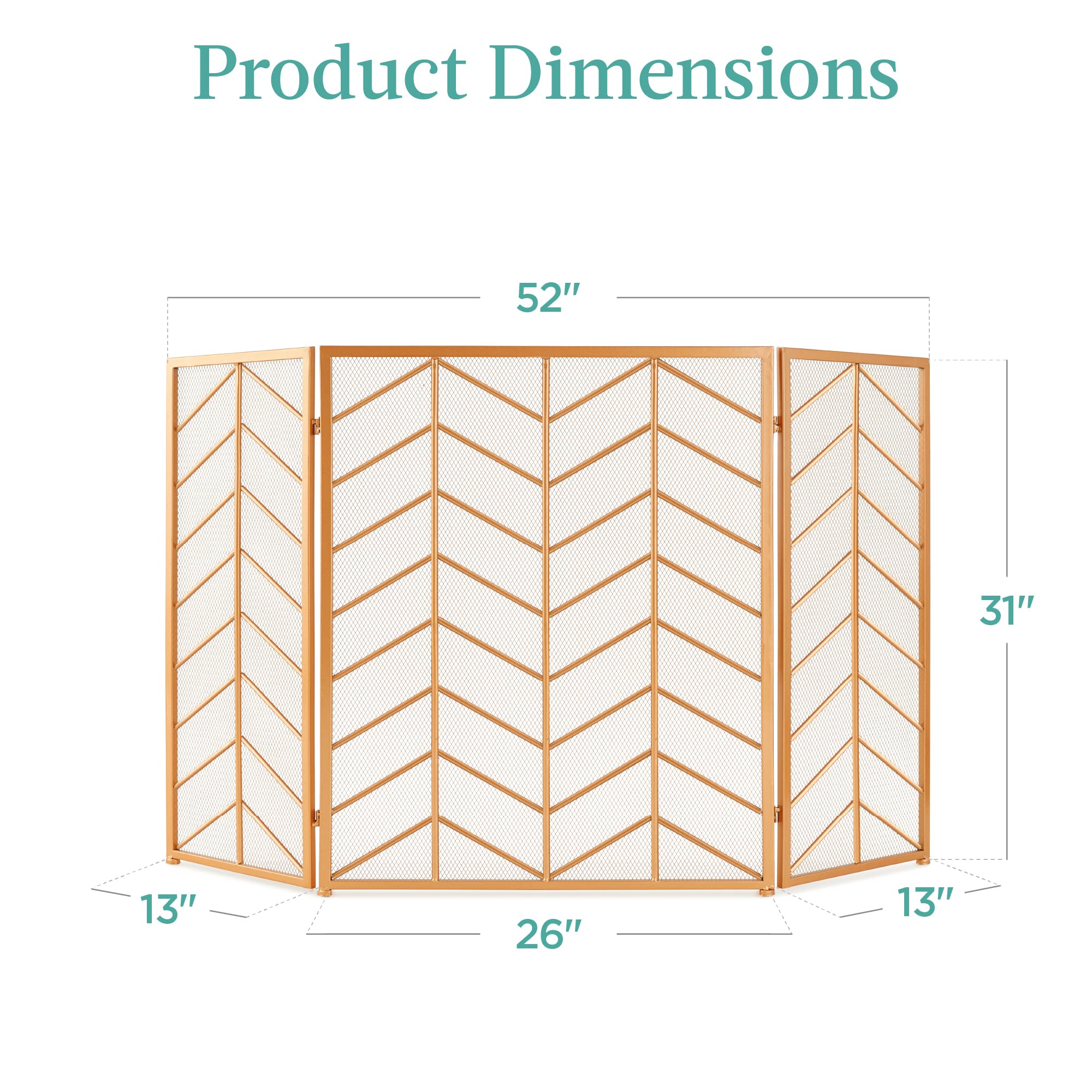 3-Panel Chevron Fireplace Screen
