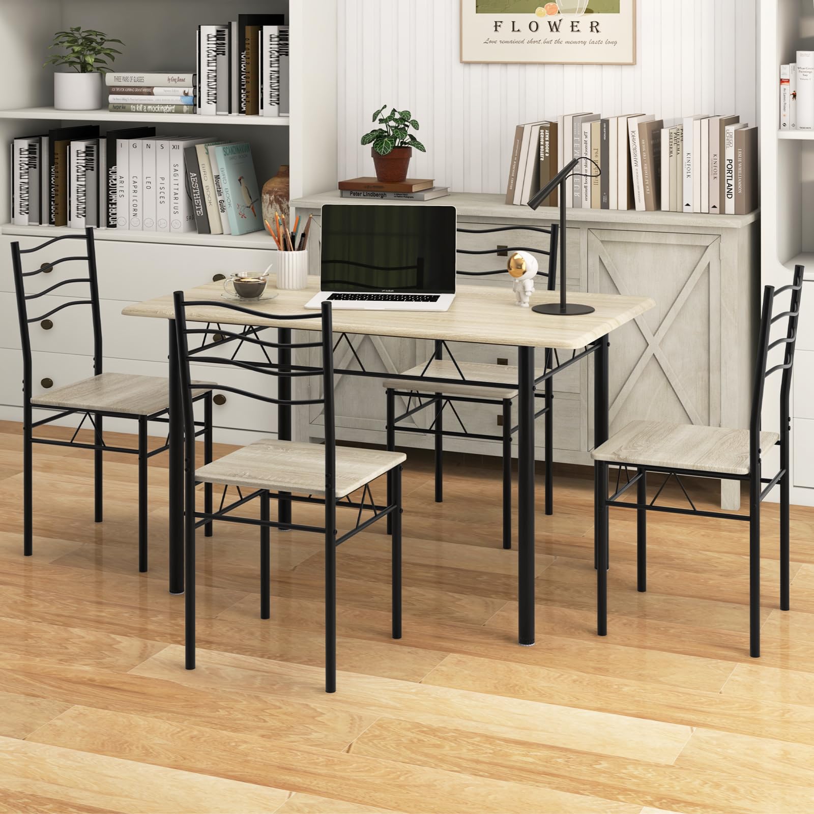 5-Piece Dining Table Set with 4 Chairs