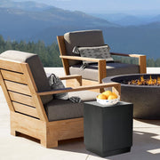 18" Minimalist Gray Square Outdoor Side Table