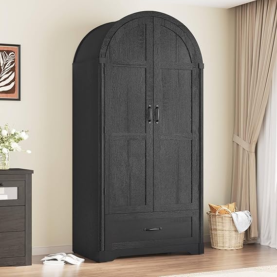 2-Door Armoire Wardrobe with Mirror and Lights