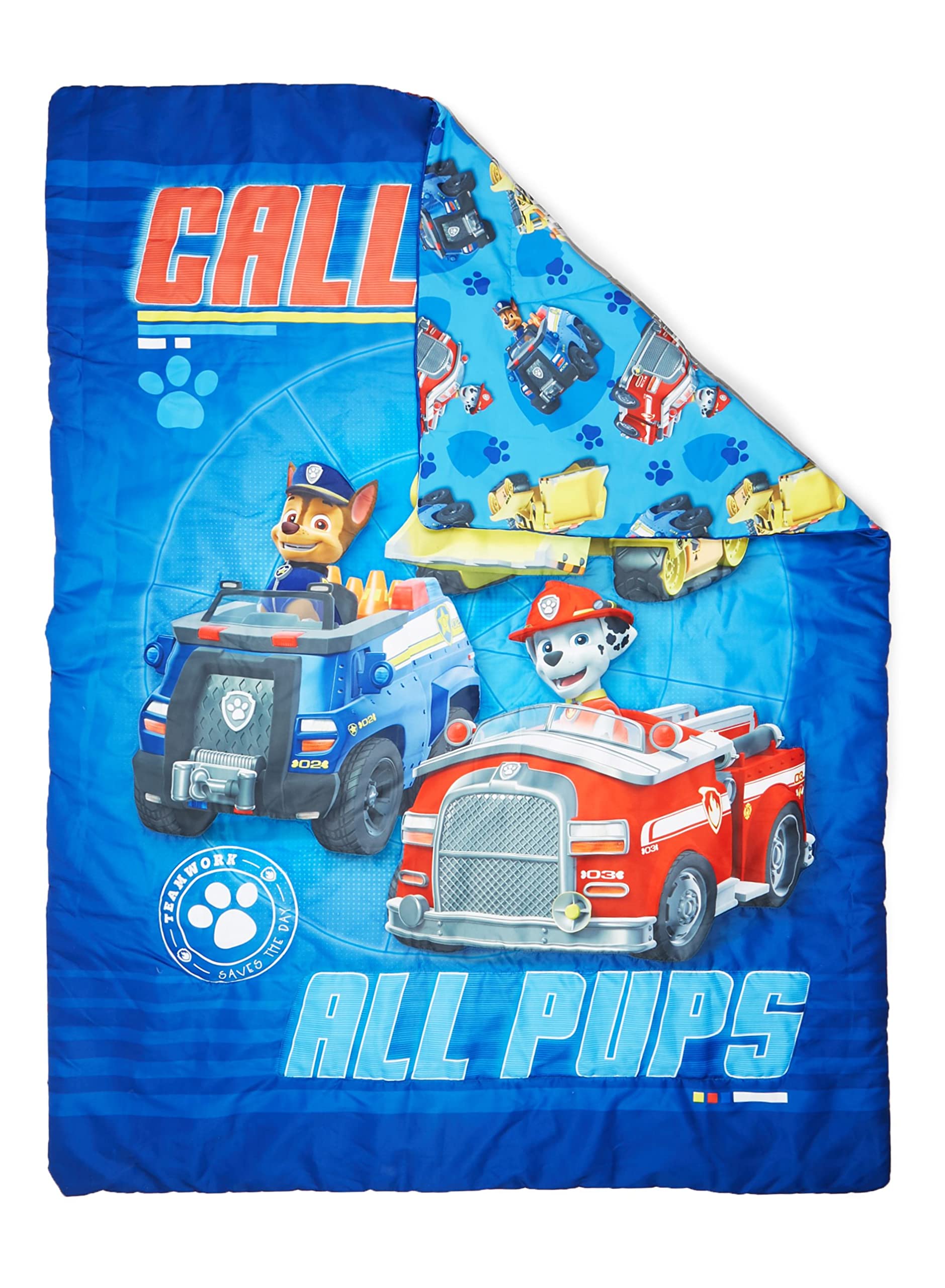 Toddler Bedding Set 4-Piece Blue Cartoon Theme