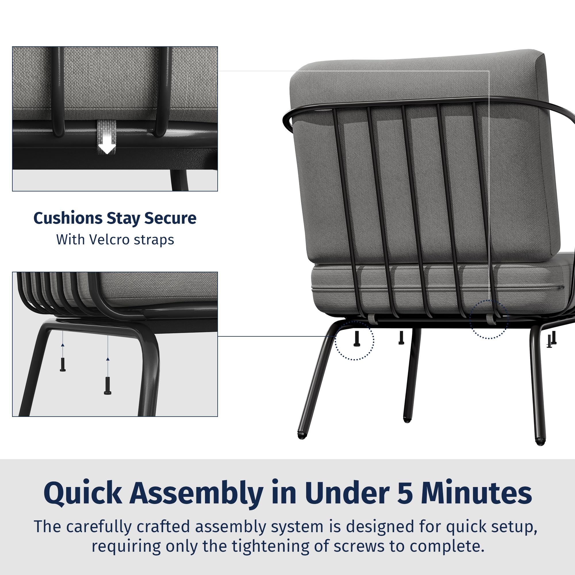 3-Piece Plaza Patio Furniture Set with Cushions