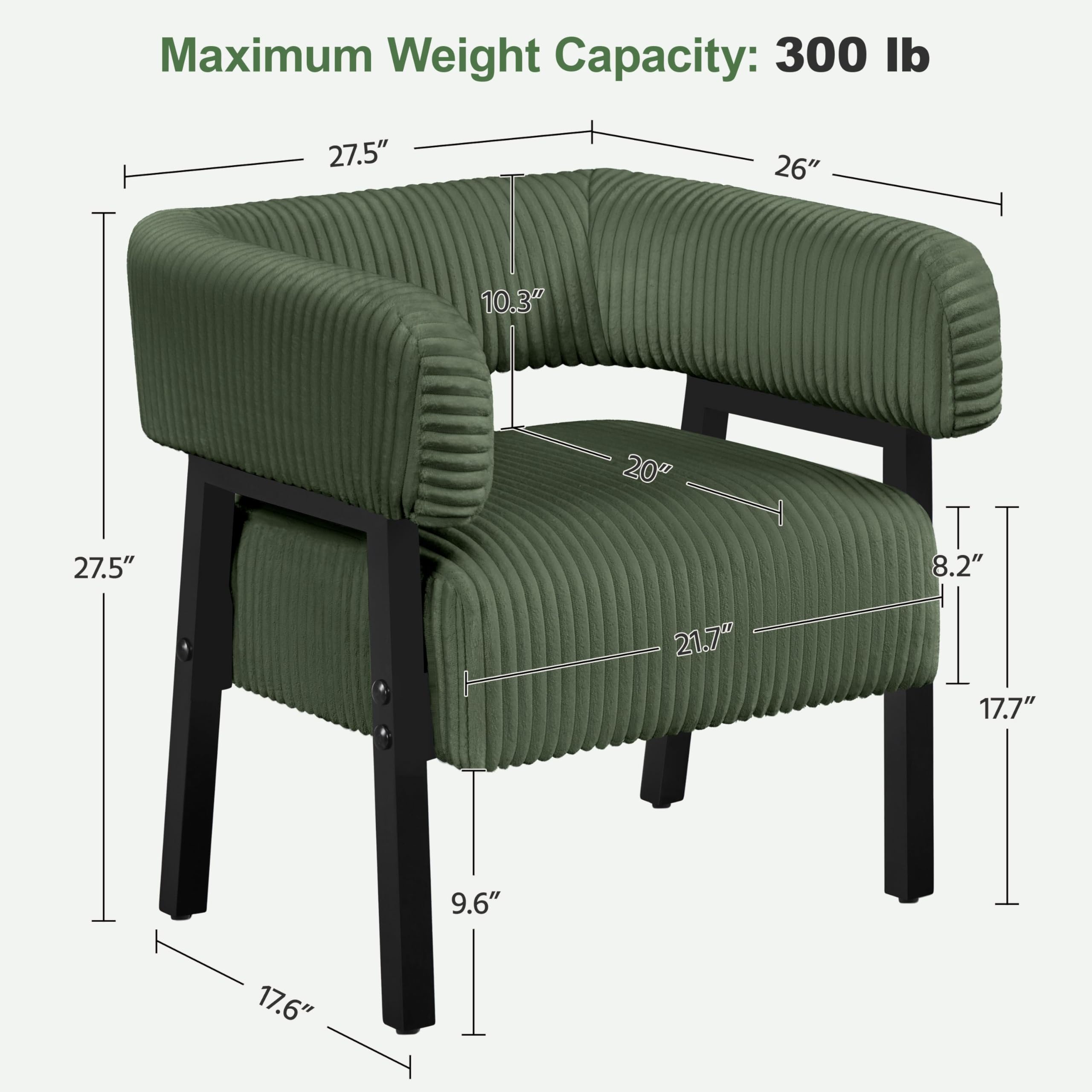 Corduroy Barrel Accent Chair Set of 2