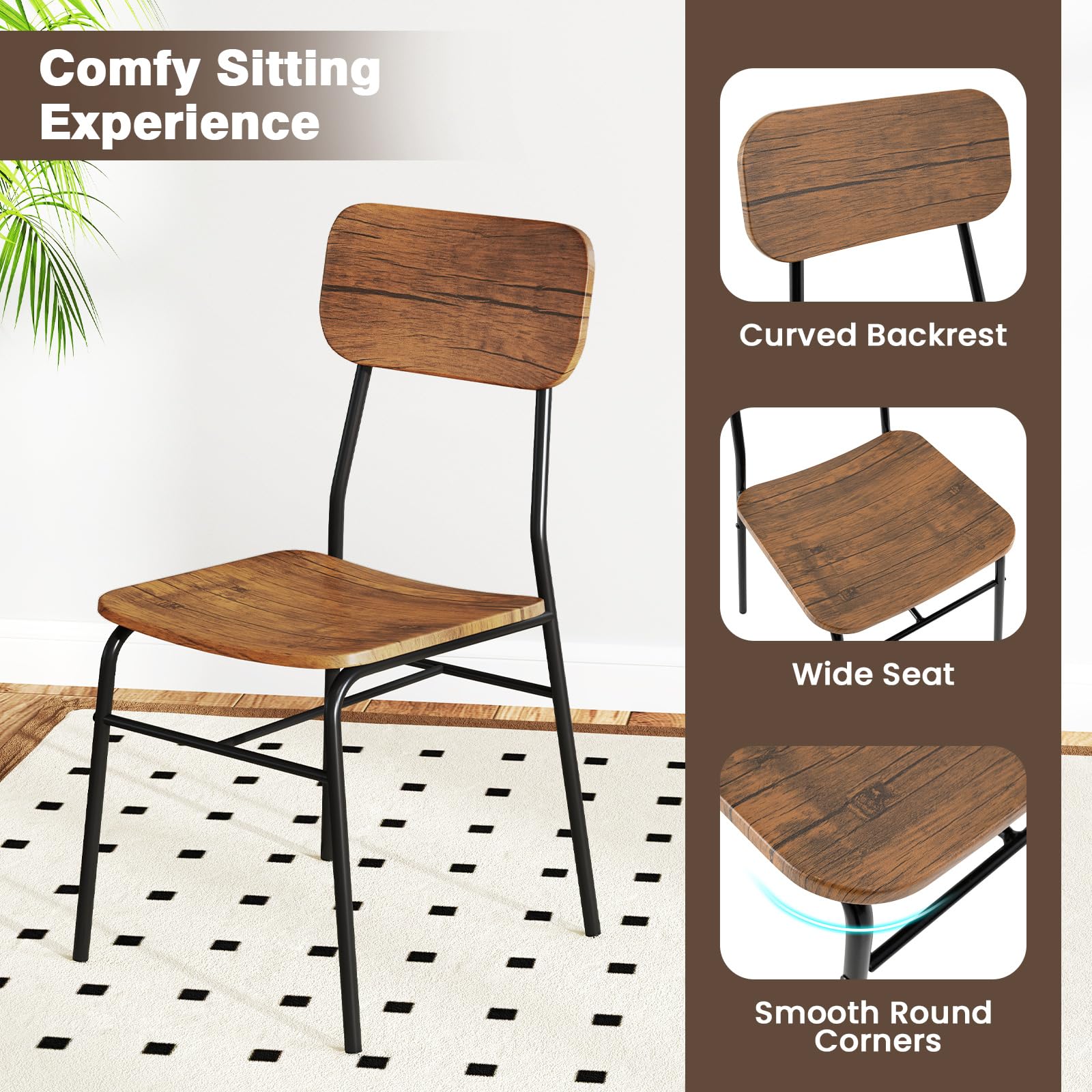 5-Piece Industrial Dining Table Set
