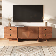 66" Mid-Century Modern TV Stand with Storage