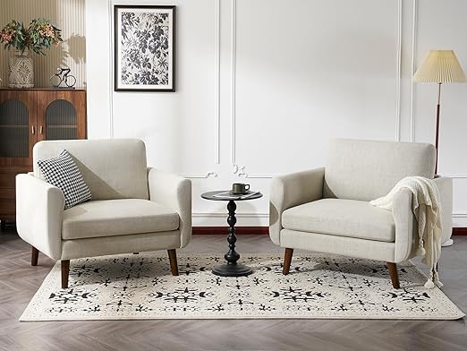 Mid Century Modern Accent Chair Set of 2