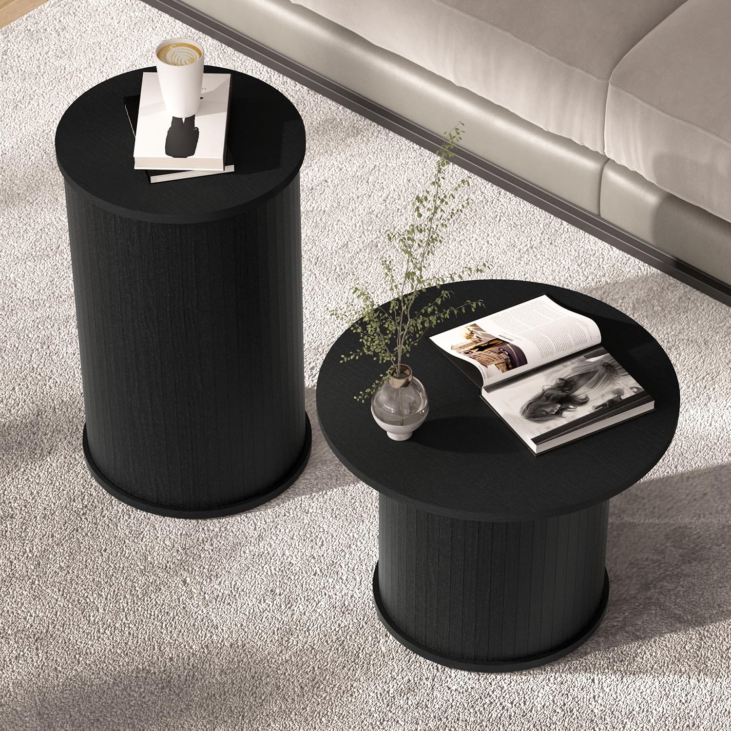 Round Nesting Coffee Tables Set of 2