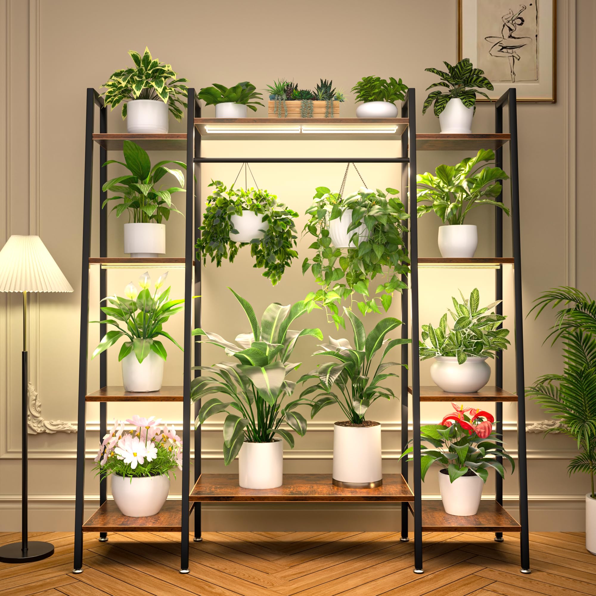 6-Tier Plant Stand with Grow Lights