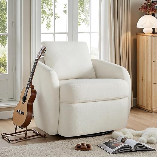360° Swivel Barrel Chair with Throw Pillow