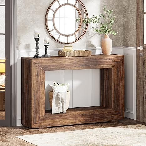 Farmhouse Console Table with Storage 47 Inches