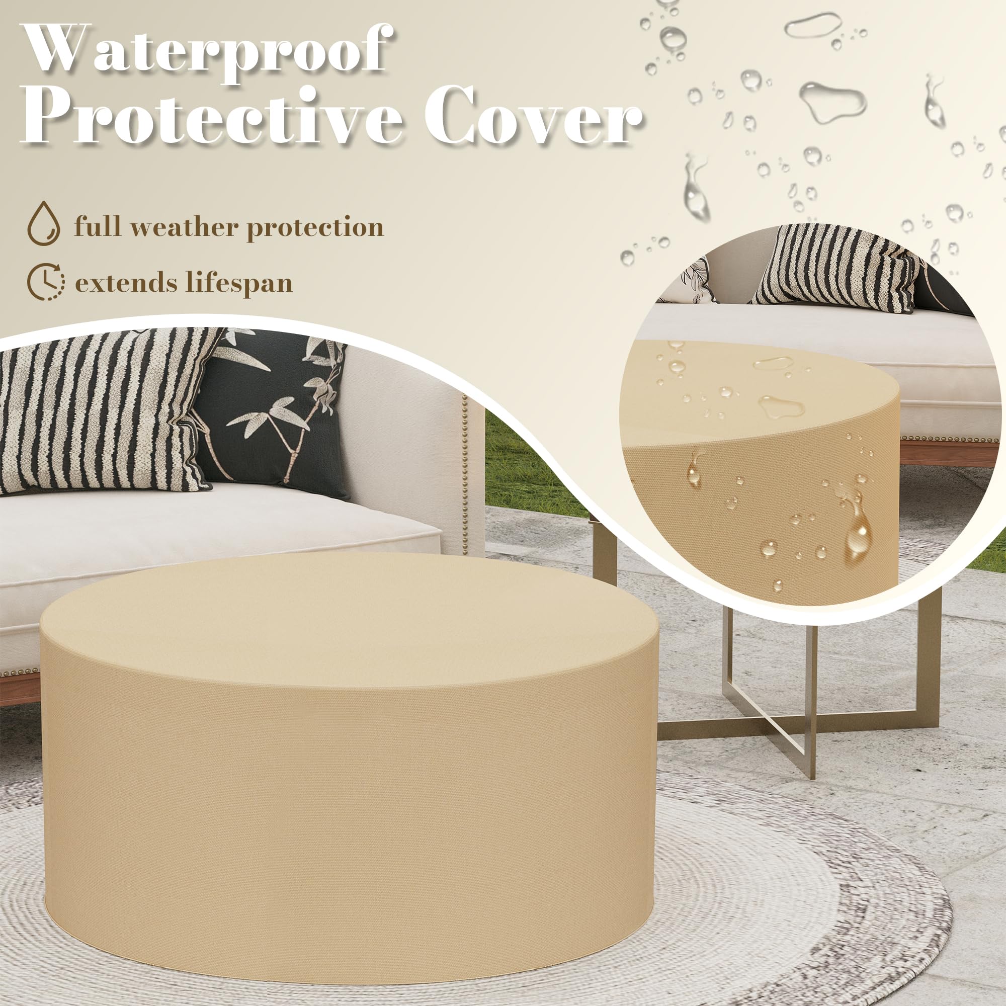 32.5 Inch Propane Fire Pit Table - 50,000 BTU Round Outdoor Patio