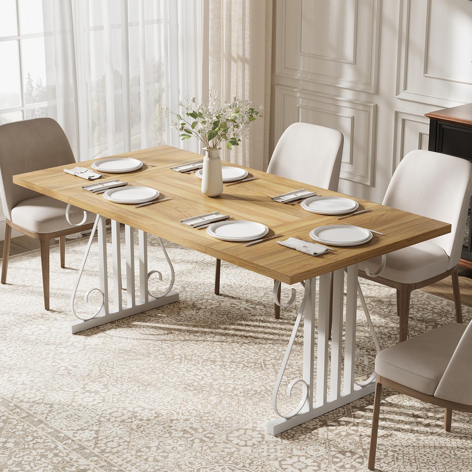 70.87" Rectangular Dining Table for 4-6 People