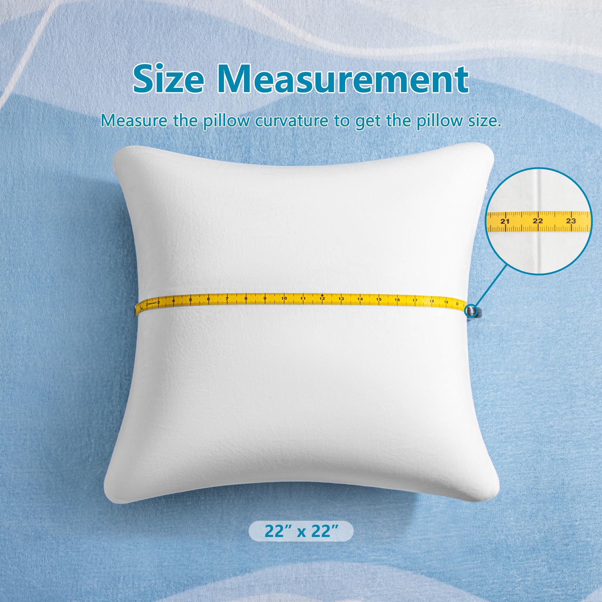 22x22 Memory Foam Pillow Inserts - Pack of 4