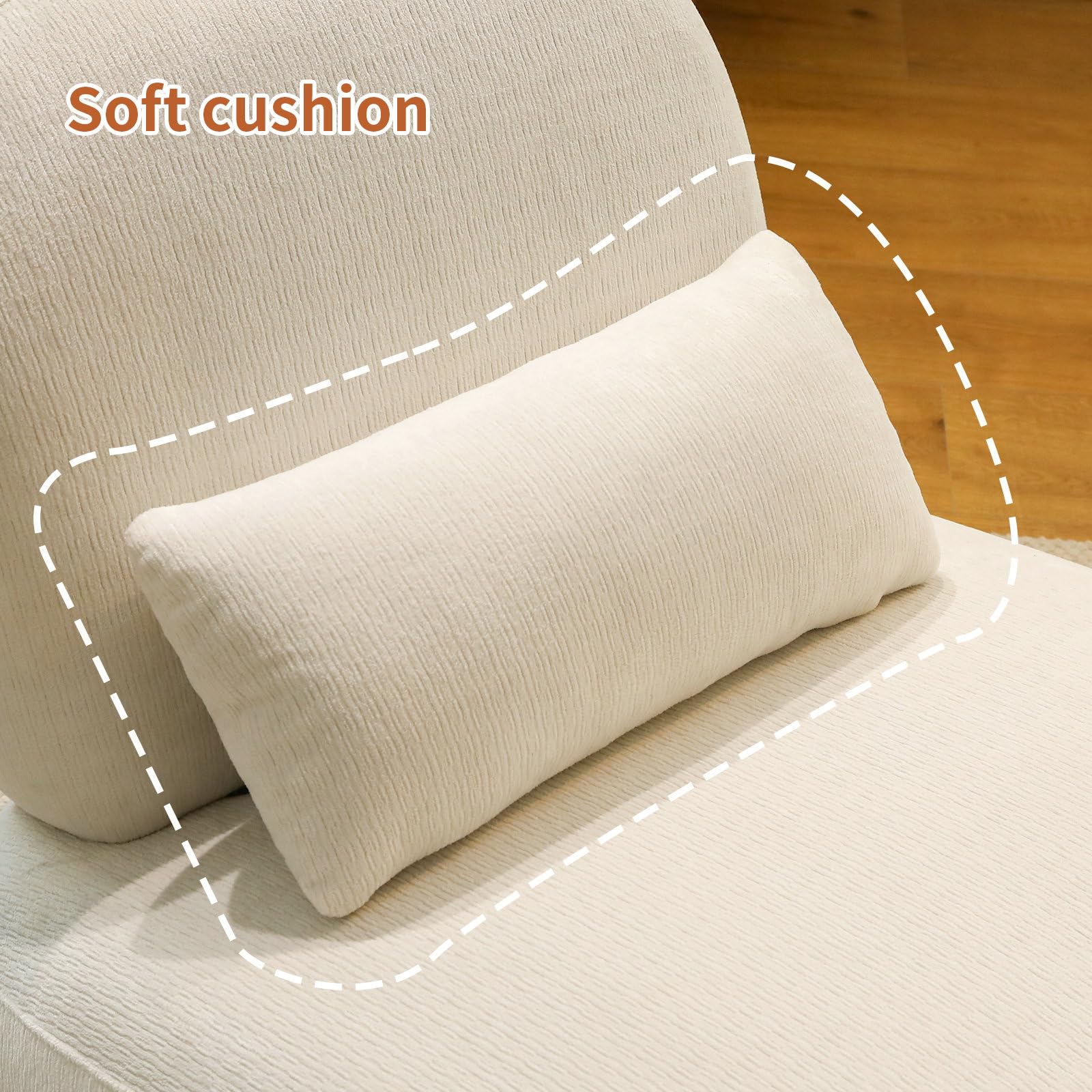 Velvet Accent Chair with Solid Wood Legs