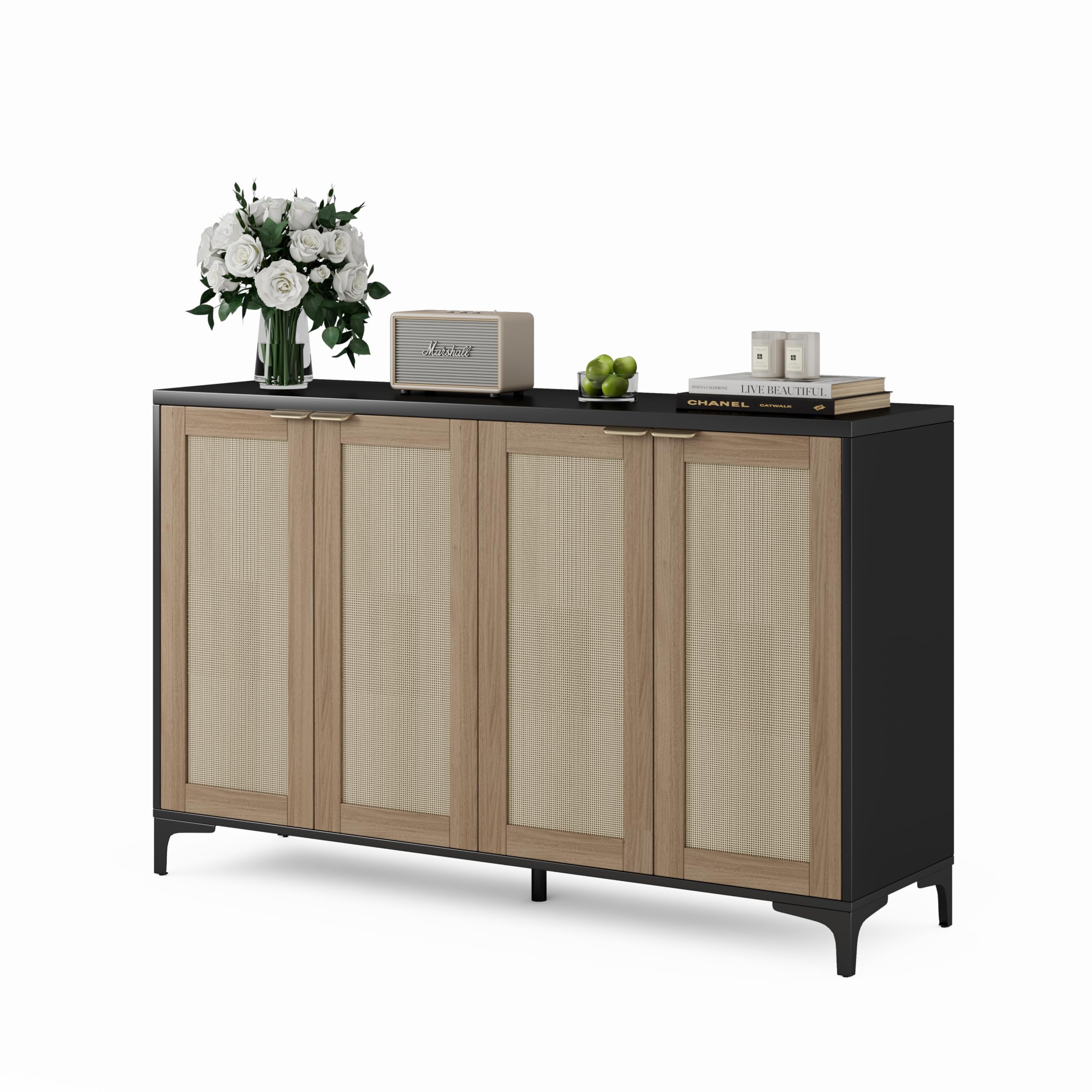 Rattan Sideboard Buffet Cabinet with Storage