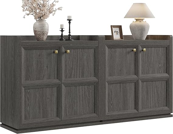 Storage Cabinet with Doors and Adjustable Shelves